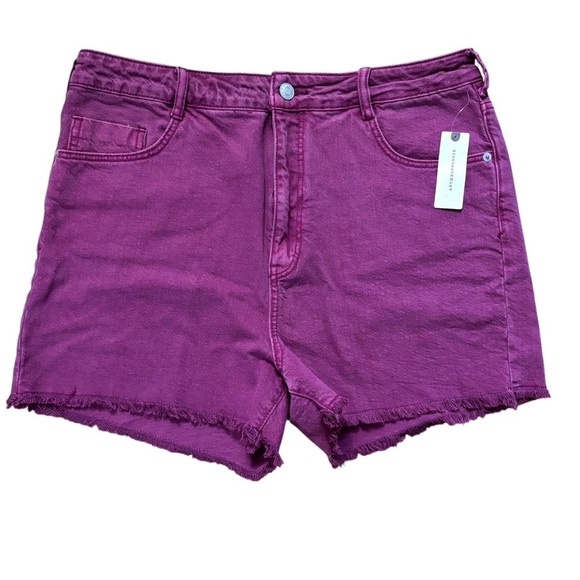 Anthropologie PILCRO Frayed Raw Hem Denim Shorts Purple Women’s Size 31 New Tag - Picture 1 of 7